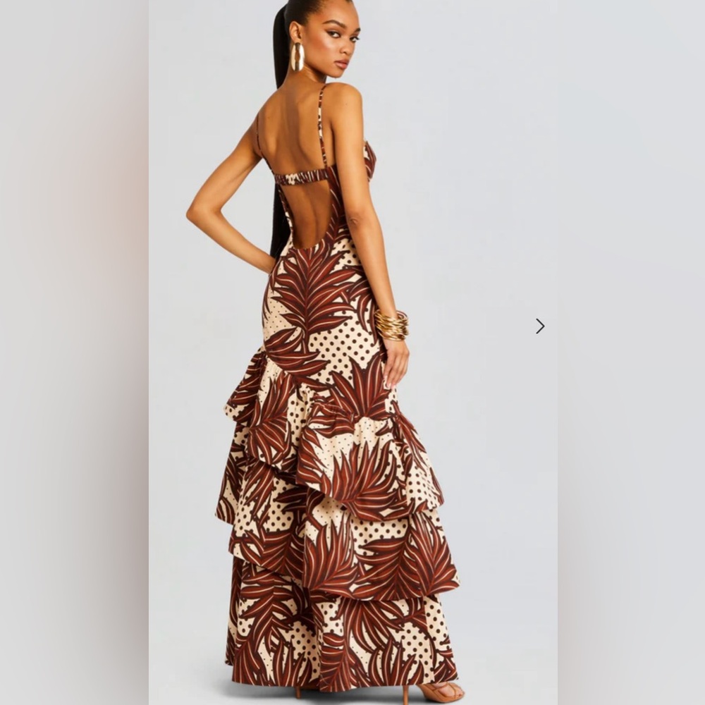 Free People x RETROFETE Cascading Cotton Ruffle Gown LUXURY PREMIUM RARE NWT